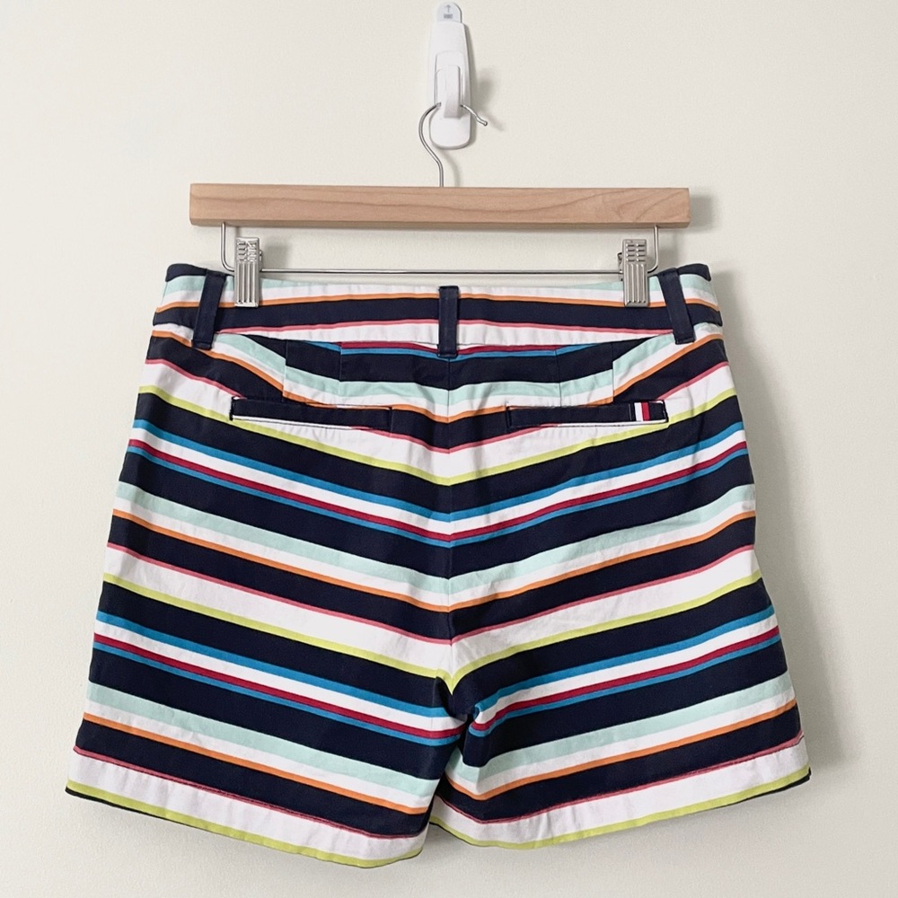 TOMMY HILFIGER Short 4 Multi-Color Striped Chino Shorts Preppy Coastal Summer - Picture 5 of 11
